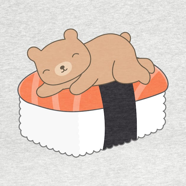 Kawaii Brown Bear Sushi T-Shirt by happinessinatee